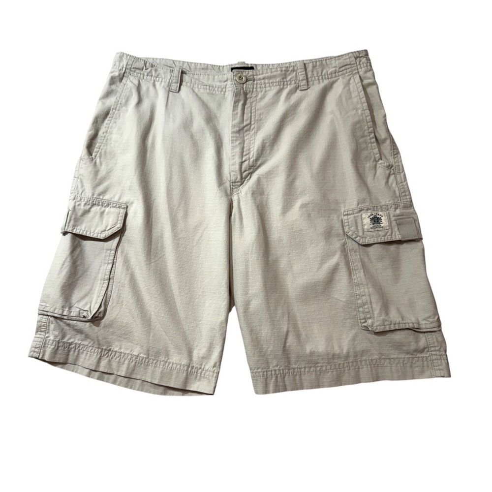 Izod Cargo Shorts Mens 34 Gray Cotton Utility Casual Y2K Outdoor - Picture 2 of 9
